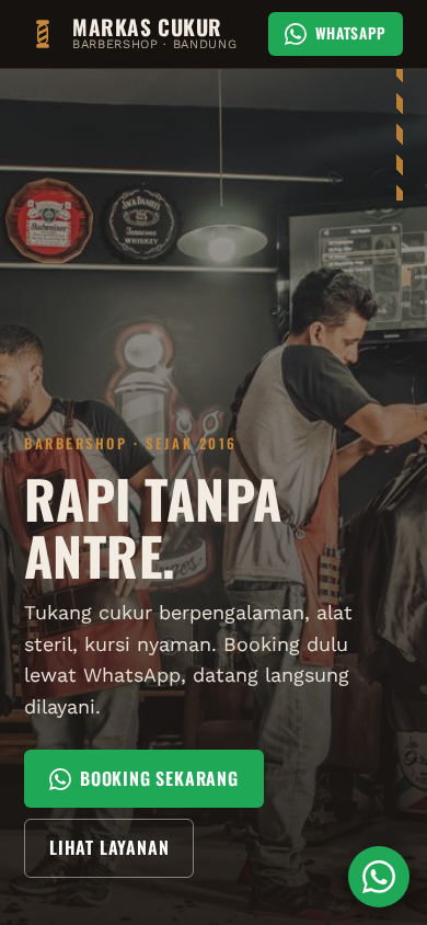 Screenshot mobile template Markas Cukur