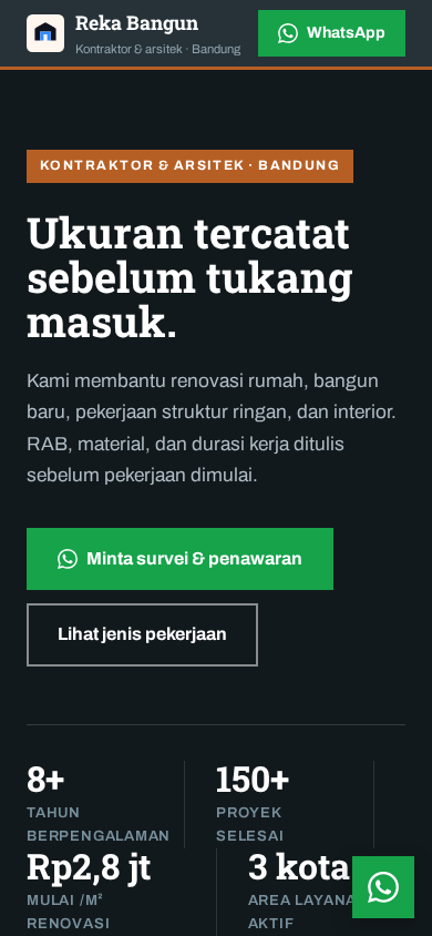 Screenshot mobile template Reka Bangun