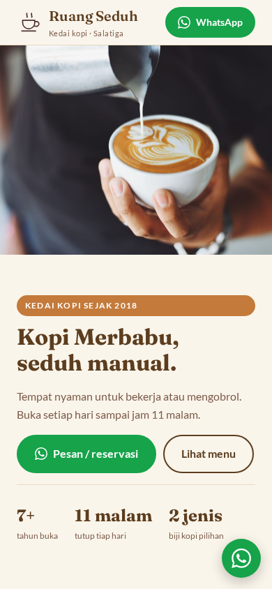 Screenshot mobile template Ruang Seduh